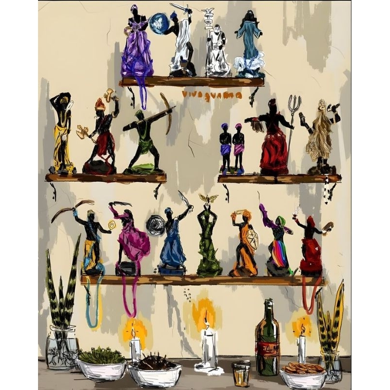 Quadro Decorativo Altar com todos os orixás Placa Decorativa traz Luz Espiritualidade Umbanda ENVIO IMEDIATO Rapido HOJE