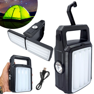 Lampião Led Recarregável Lâmpada Camping Solar Usb Lamparina Pescaria Lâmpada Luz de Emergência em Oferta na Shopee