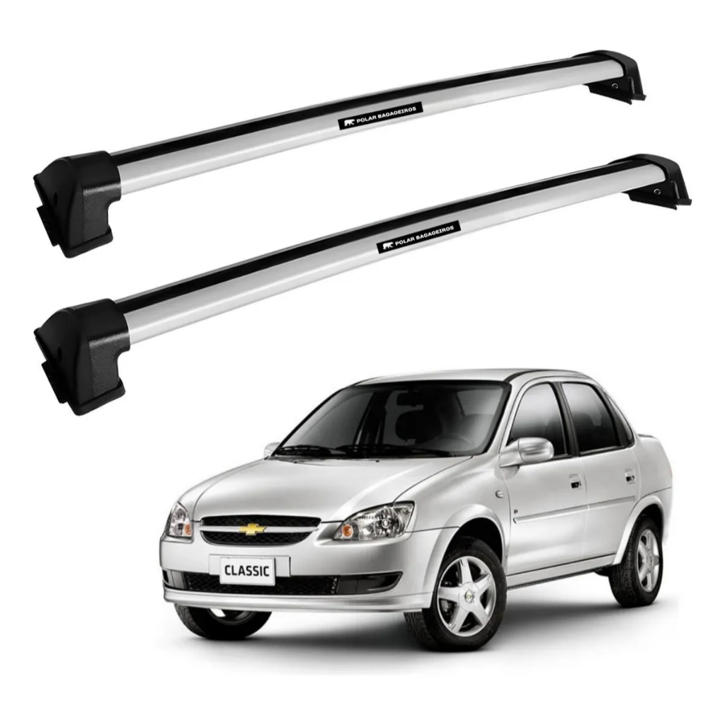 Rack Bagageiro Teto 70kg Corsa Classic Fixado No Friso modelo em aluminio