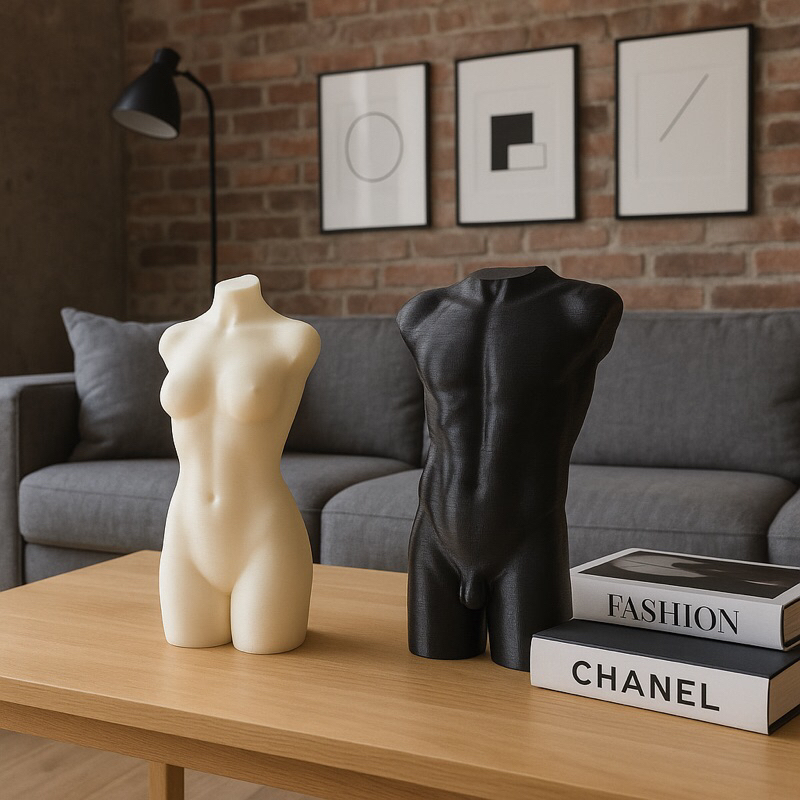 ESCULTURA Decorativa Estatua CORPO MULHER E HOMEM BUSTO MOLDE FEMININO MOLDE MASCULINO IMPRESSÃO 3D