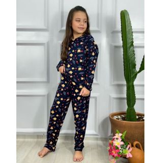 Pijama Criança Infantil Frio Inverno Suede Calça Blusa Menina Estampado Manga Longa Conjunto Dormir em Oferta na Shopee