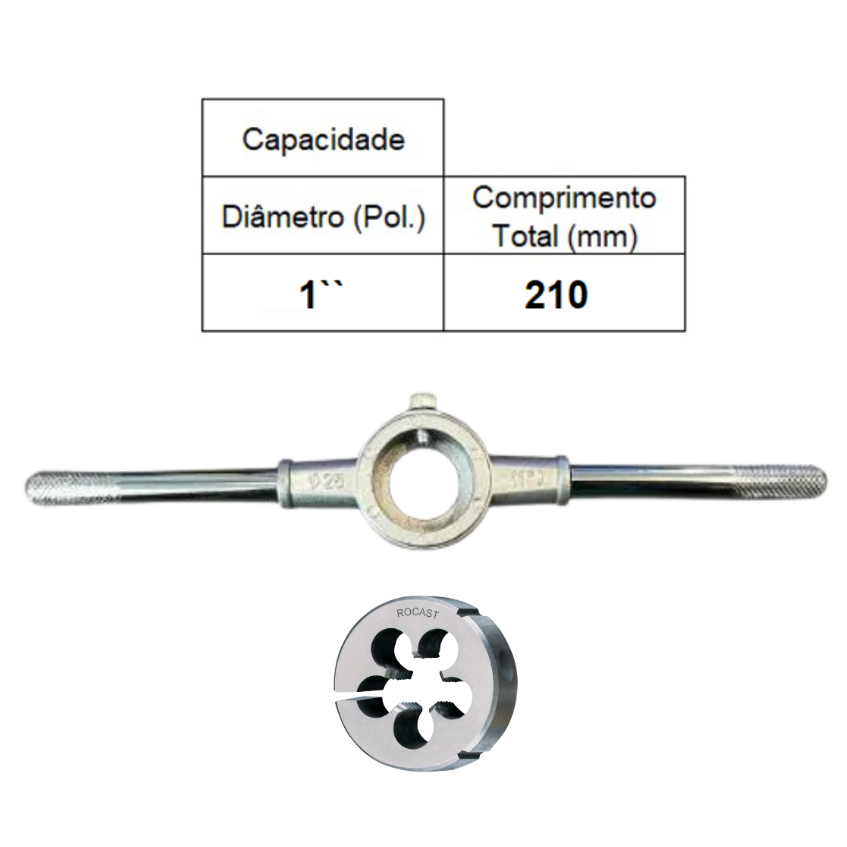 PORTA COSSINETE CAPACIDADE 1 POLEGADA + COSSINETE MANUAL AÇO LIGA M4 X 0,7 - ANSI - ROCAST
