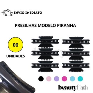 06 Piranhas Profissional Salão Beauty Flash Presilha Cabelo Feminino Acessório Penteado em Oferta na Shopee