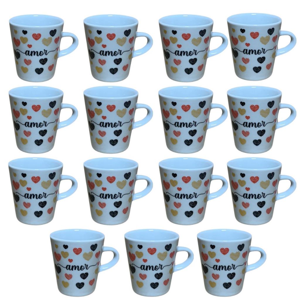 Caneca Porcelana Amor Personalizada Xícara Chá Café Coração 120ml