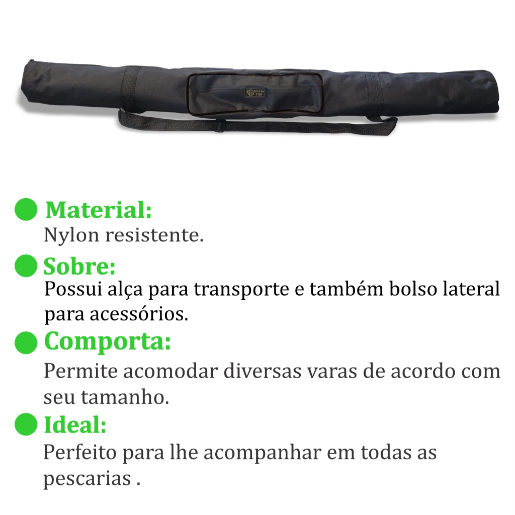 Capa de Varas 70Cm Flexivel Preto