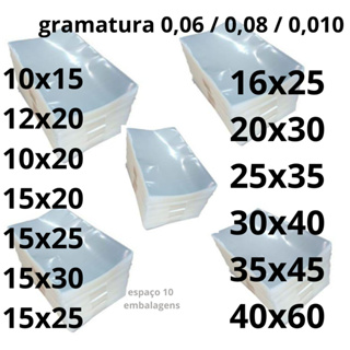1kg embalagem saco plástico transparente pp varias medidas e (espessura , gramatura, micra 0,06 / 0,08 / 0,10) em Oferta na Shopee
