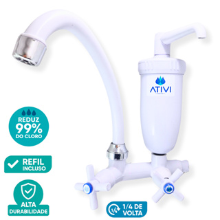 Torneira Com Filtro e Bica Giratória Branca C36 Ativi Filtro em Oferta na Shopee