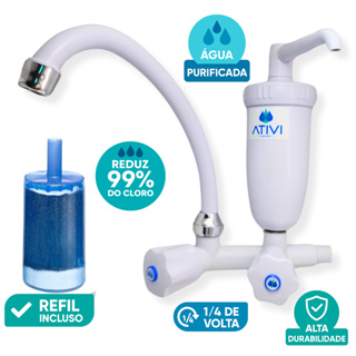 Torneira Com Filtro e Bica Giratória Branca C50 Ativi Filtro em Oferta na Shopee