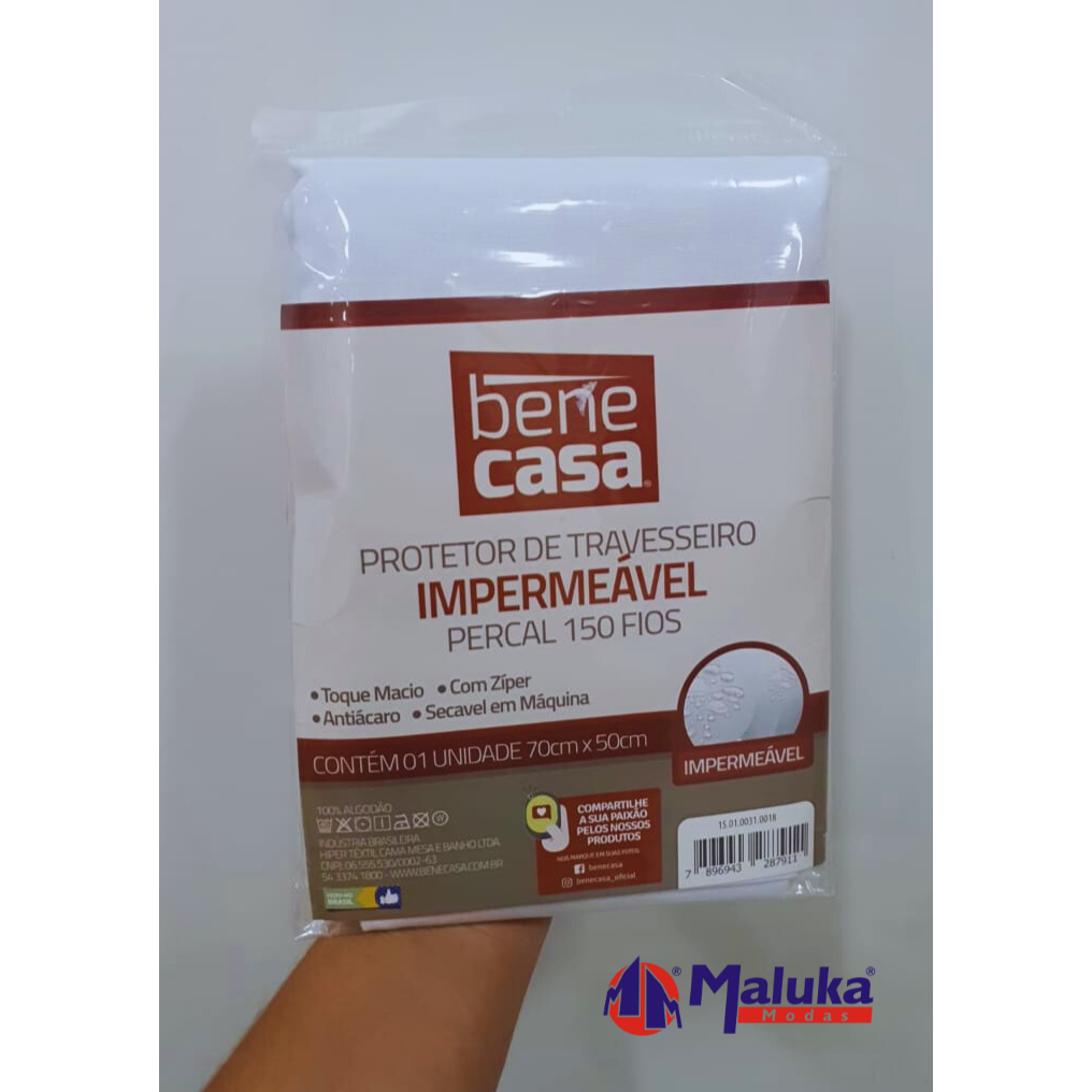 Protetor de Travesseiro Impermeável Percal 150 Fios - Envio Imediato