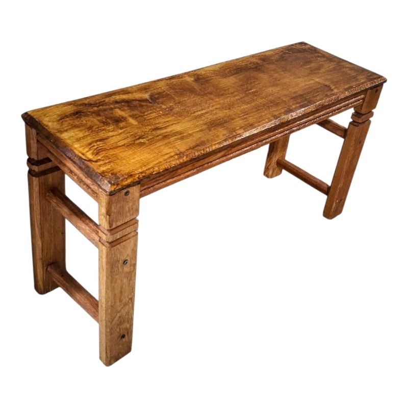 Banco de madeira maciça rústica envernizado 70cm - suporta até 180 quilos em Oferta na Shopee