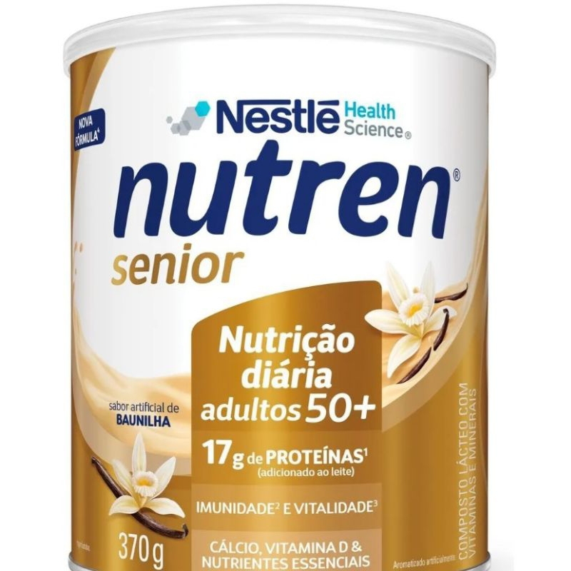 Lata Nutren Senior Minerais Essenciais 50+ Sabor Baunilha 740g- Vitalidade e Saúde Nestlé 17 g Proteínas