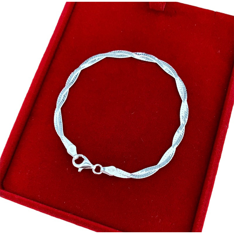 Pulseira de Prata 925 Legítima 2 Fios 18cm Feminina em Oferta na Shopee