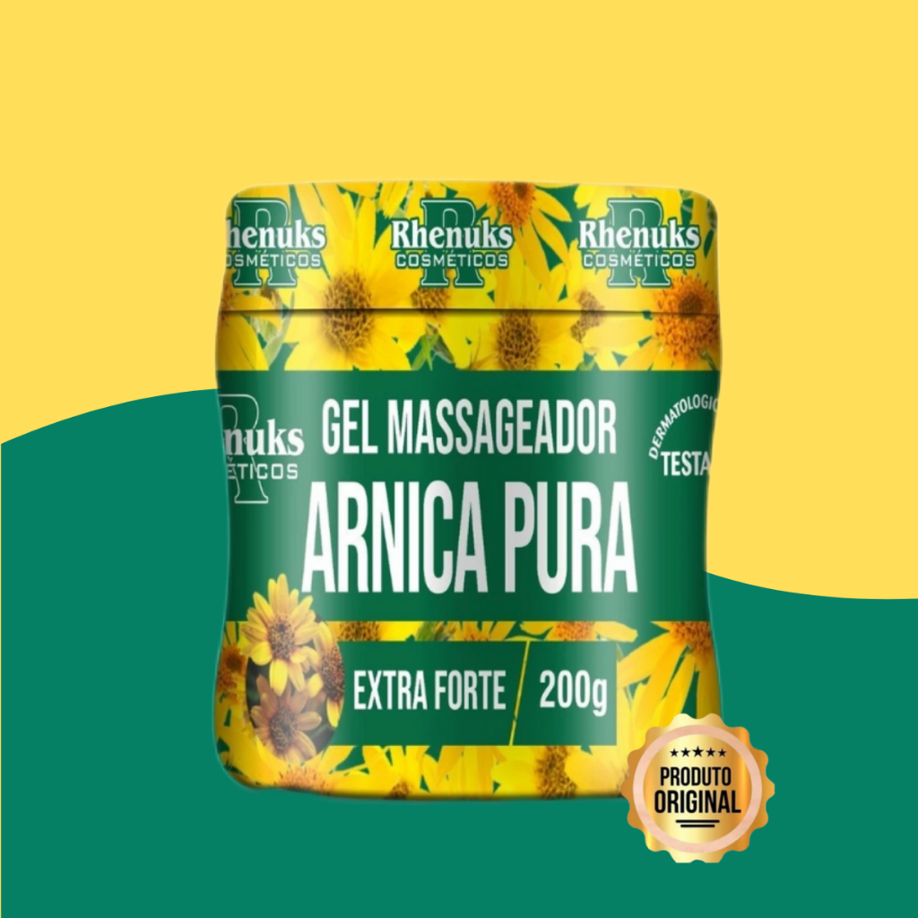 Detalhes do Gel Creme de Massagem Arnica Pura Extra Forte 200g - Rhenuks Para Dor Muscular, Lesão e Lombar