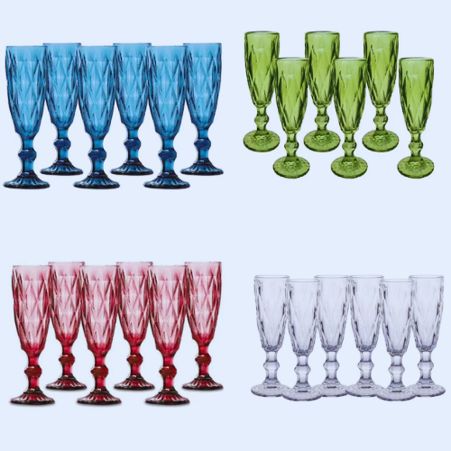 Jogo de Taça Champanhe Espumante com 6 Unidades Diamond 170ml