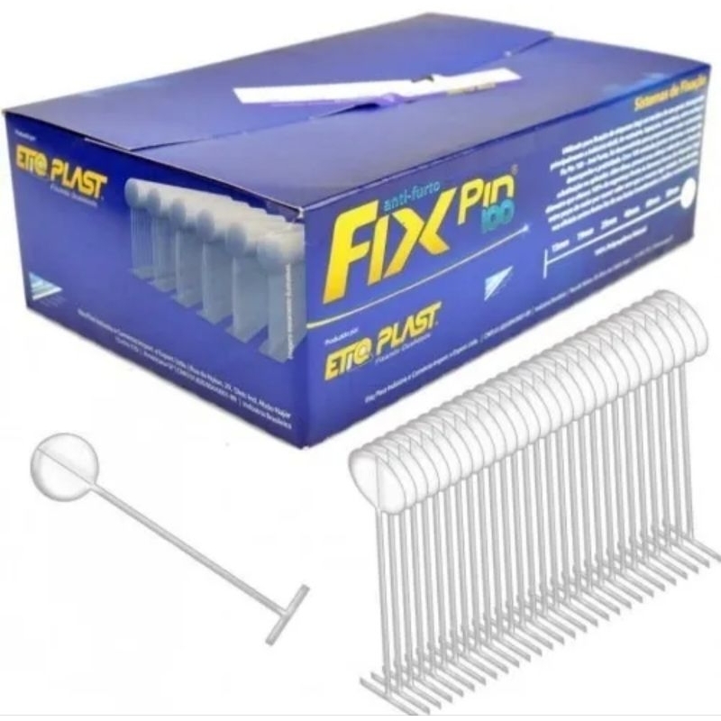 Pino Fix Pin de 25mm e 40mm Anti Furto Caixa com 1000 e 5000 unidades Etiq Plast em Oferta na Shopee