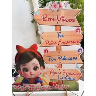 Display Branca de Neve Cute MDF 3mm (70cm a 1m) • Placa Decorativa Princesa em Oferta na Shopee