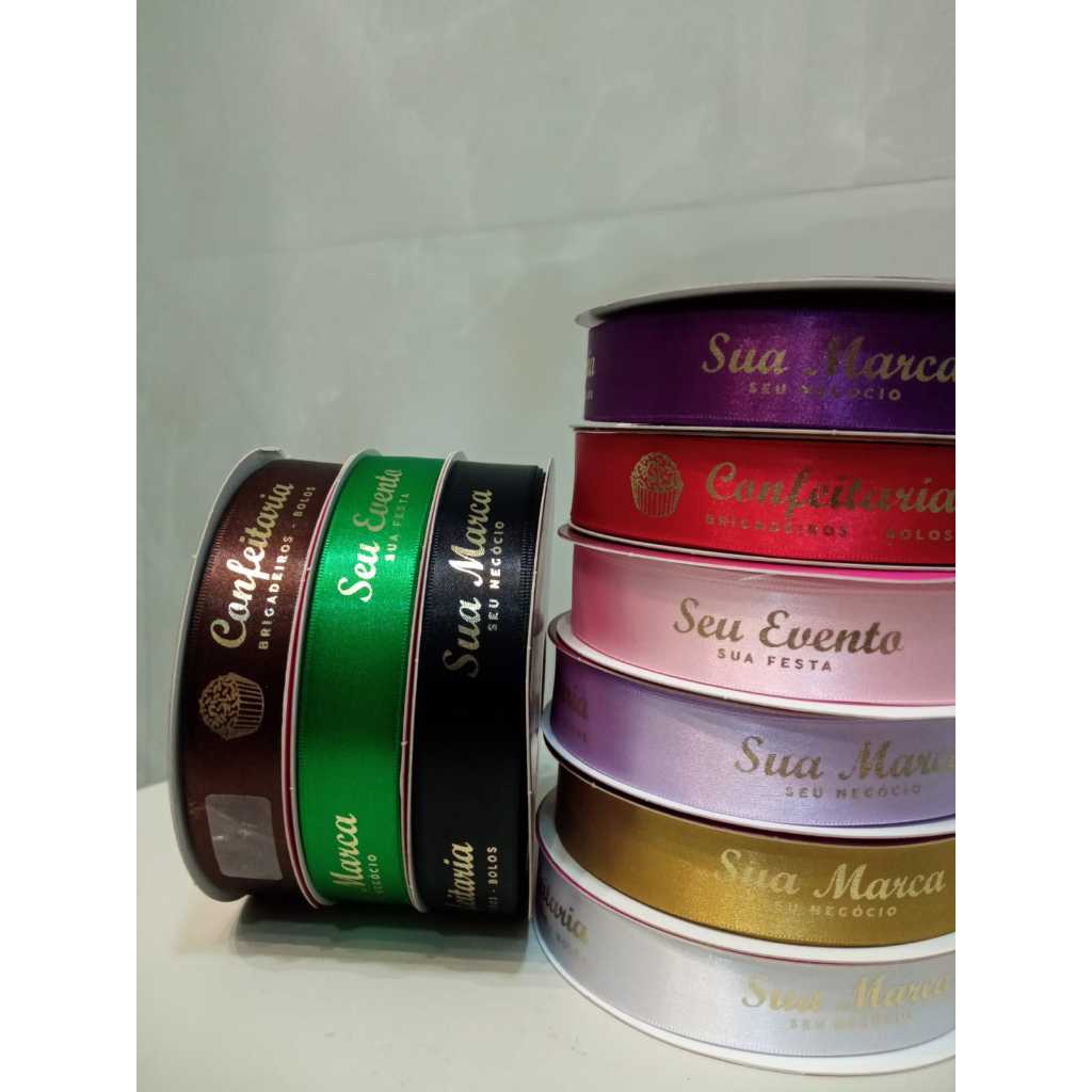 Fitas de Cetim Personalizada - 22mm - 10 Metros em Oferta na Shopee
