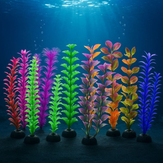 1 ou 2 ou 3 Plantas Plástica Artificial Colorida Aquatank Enfeite P/ Decoração de Aquário 10 e 20cm em Oferta na Shopee