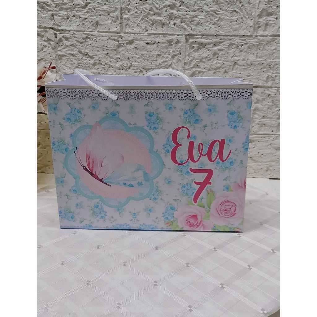 Sacolinha Personalizada Borboletas(Pegue e Monte) Sacola para Lembrancinha de Aniversário borbolete e Jardim