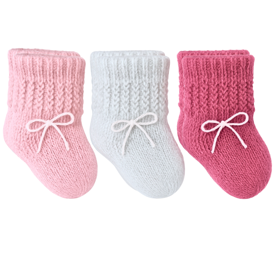 Kit 03 Pares Sapatinhos de Lã Bebê RN Recém Nascido Bonecas Pantufa Enxoval Maternidade Inverno Macio Tricô em Oferta na Shopee