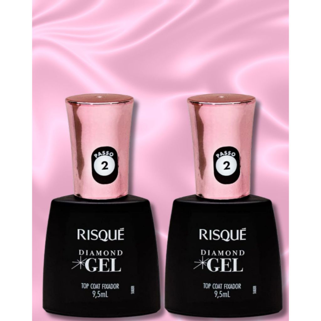 Kit c/2 Esmalte risqué Top coat Gel fixador 9,5ml em Oferta na Shopee
