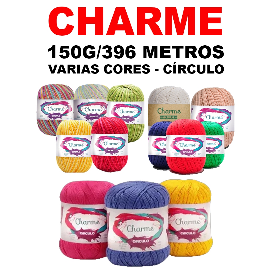 Linha Fio Charme Circulo 396 metros 150 gramas - Cores Lisas - Crochê / Tricô em Oferta na Shopee