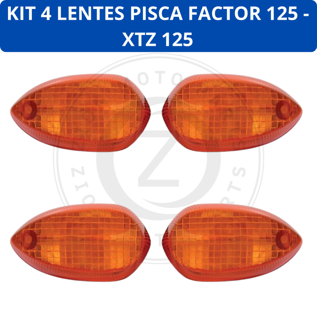Lente Pisca Factor 125 2009 A 2013 Xtz 125 2009 A 2015 Ambar - Disponível nas opções com 1, 2 ou 4 unidades em Oferta na Shopee