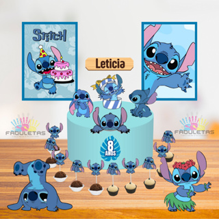 Kit Festa Só Um Bolinho STITCH Enviar Nome/Idade IMEDIATAMENTE em Oferta na Shopee