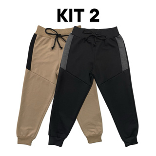 Kit 2 Calça de Moletom Moletinho Menino Infantil com Cadarço Quentinha Confortável Estilosa em Oferta na Shopee
