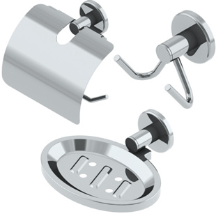 KIT BANHEIRO 3 PEÇAS AÇO INOX Papeleira c/ Proteção + Saboneteira + Cabide Duplo em Oferta na Shopee