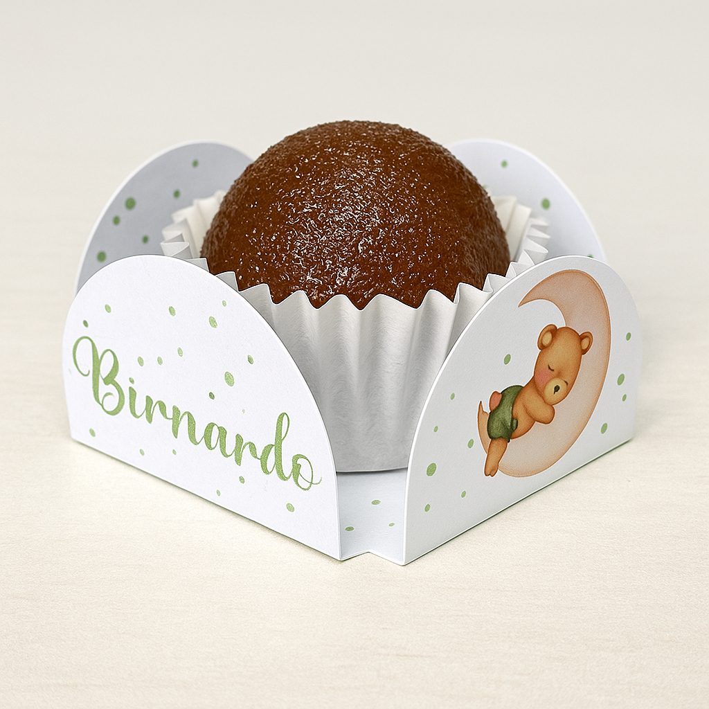 30 Forminhas para docinhos Chá de Bebê Ursinho Baloeiro Verde Balão Verde Ursinho Aviador FORMINHAS PARA BRIGADEIRO