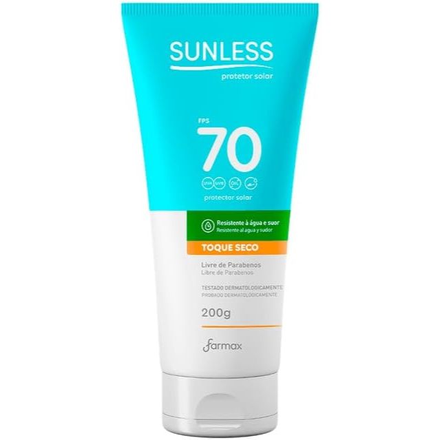 Protetor Solar Sunless Toque Seco FPS70 Com 200g - Beauty