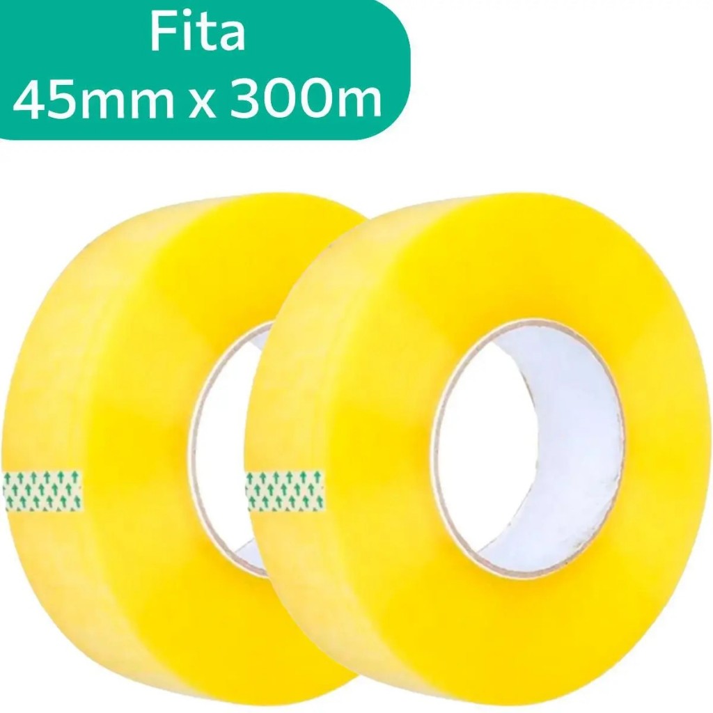 Fita adesiva transparente 300 metros kits com até 7 und ( 2, 5 ou 7) Excelente Qualidade. em Oferta na Shopee