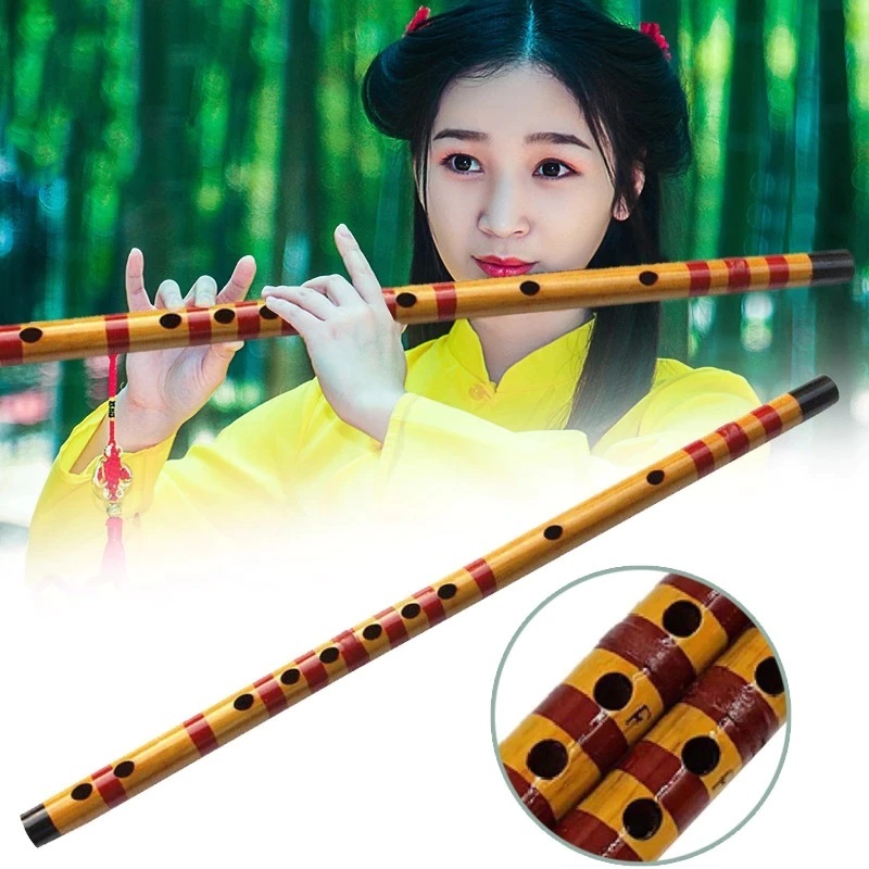 Pfarito Flauta Koudi tradicional semiprofissional chinês com 9(40-47cm) ou 6(23-30cm) sulcos em bamboo