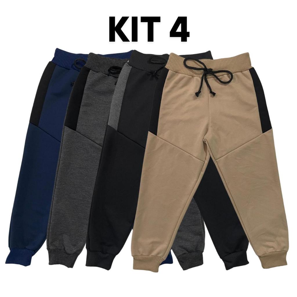 Kit 4 Calça de Moletom Moletinho Menino Infantil Estilosa Quentinha Confortável Kit 4 Calça de Moletom Moletinho Menino Infantil Estilosa Quentinha Confortável