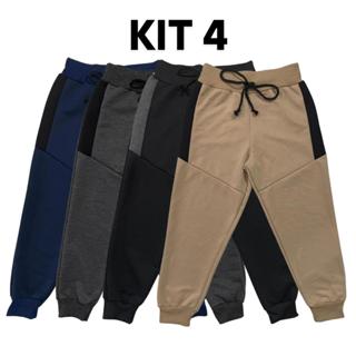 Kit 4 Calça de Moletom Moletinho Menino Infantil Estilosa Quentinha Confortável em Oferta na Shopee