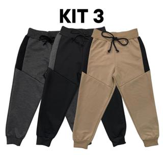 Kit 3 Calça de Moletom Moletinho Menino Infantil Quentinha Confortável Estilosa em Oferta na Shopee