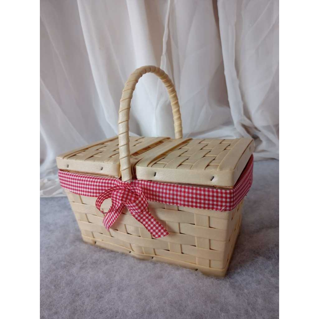 Cesta de Piquenique Mini para Presente Enfeite Decoração com Laço em Oferta na Shopee