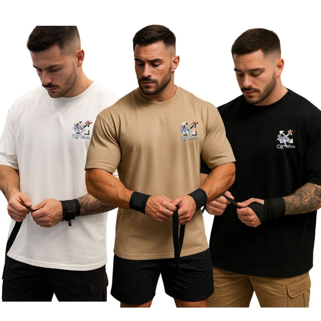 Kit Camiseta Oversized TOM01 Masculina Premium 100% Algodão Streetwear Casual Caimento Perfeito