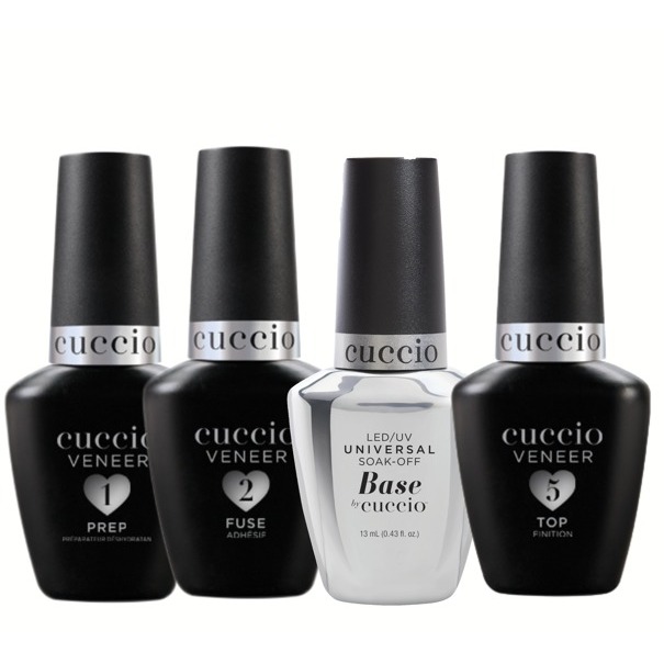 Kit Blindagem com a Base Universal 13ml Cuccio (Prep, Fuse, Base Universal e Top Coat)