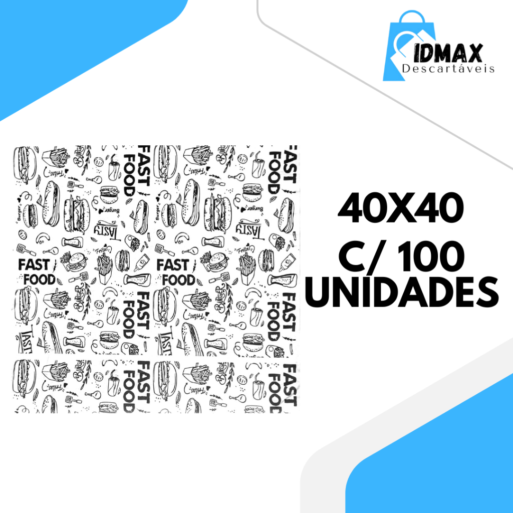 Papel Acoplado Para Lanches E Frios 40x40cm (100 UNIDADES) Fast Food em Oferta na Shopee