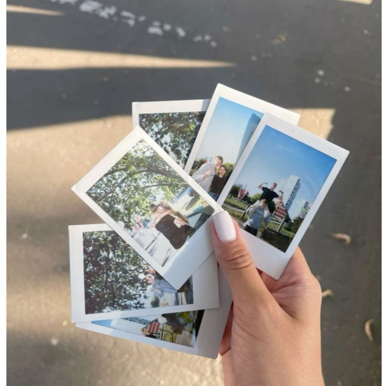 Mini foto estilo retro 7x5 cabe na capinha do celular borda branca