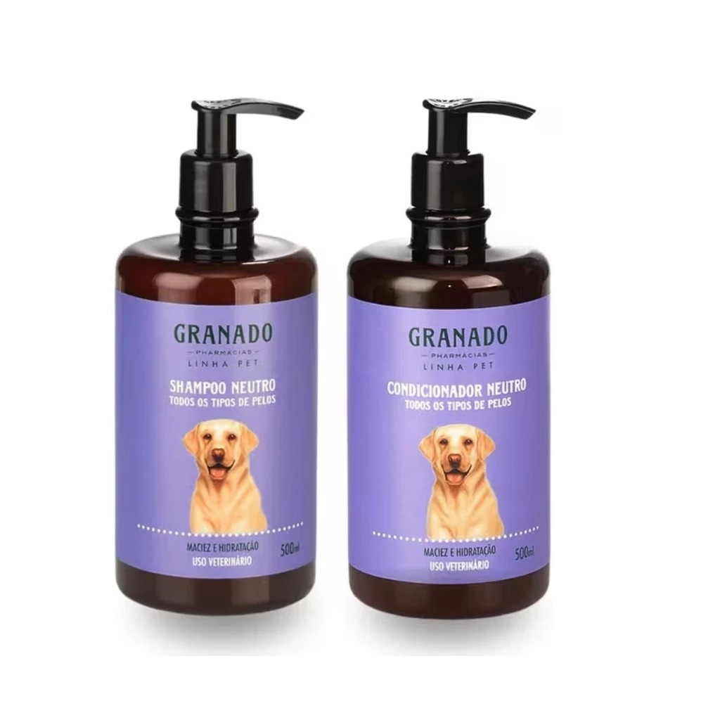 Kit Shampoo e Condicionador Neutro Granado Pet para Cães e Gatos 500ml em Oferta na Shopee
