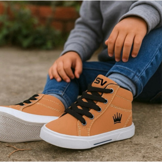 Tênis botinha infantil masculino e feminina barata leve e confortável REF.6 em Oferta na Shopee