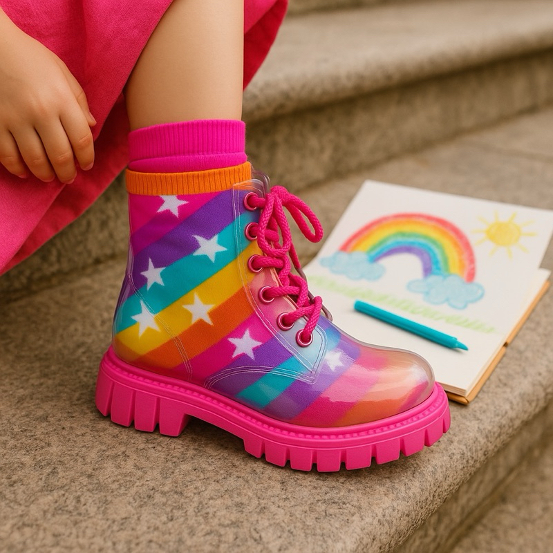 BOTA COTURNO INFANTIL FEMININA TRATORADA GALOCHA MENINA 25 AO 32 REF.1