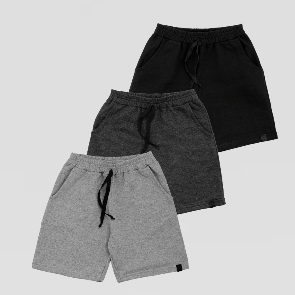 Kit 3 Bermudas Moletom Infantil Menino Com Bolsos 4/6/8/10/12