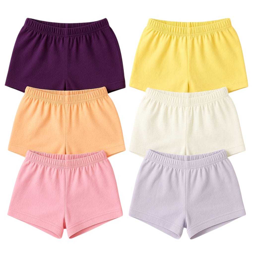 Kit 6 Tapa Fralda Shorts Para Bebês Lisos 100% Algodão em Oferta na Shopee