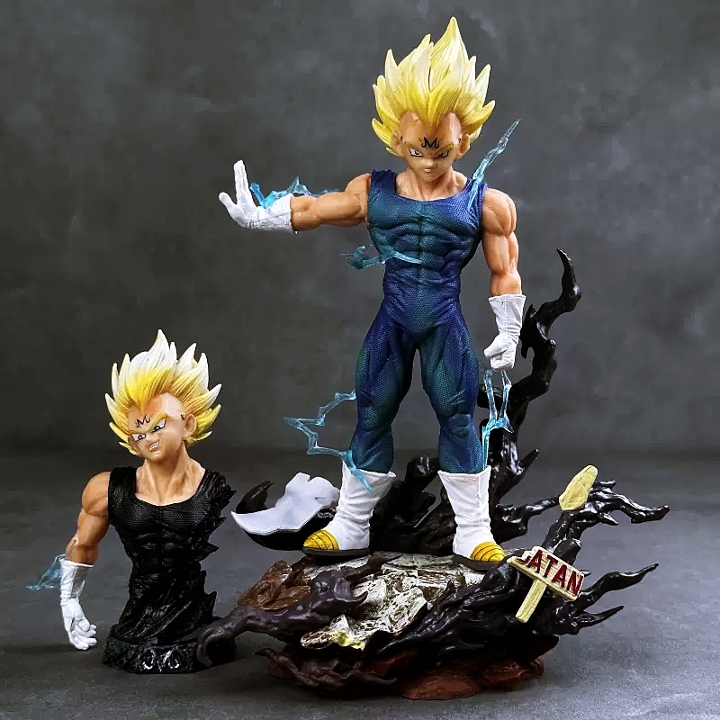 Action Figure do Majin Vegeta Super Saiyajin 2 com Busto - Dragon Ball Z - Figura de Ação Boneco