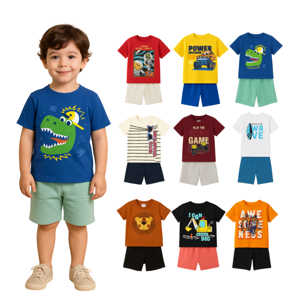 Kit Conjunto Infantil Meninos 10 Peças Roupas Algodão Premium
