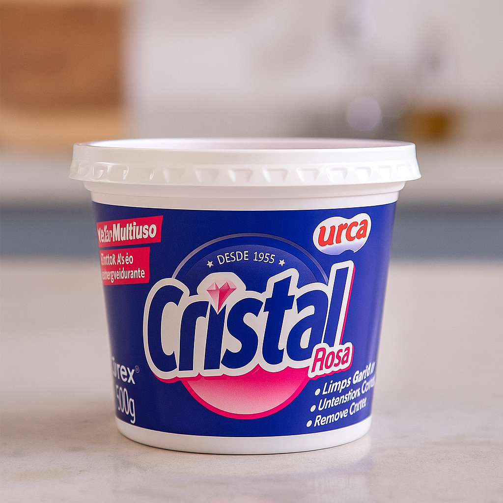 Sabão Em Pasta Cristal Rosa Multiuso Desengordurante Para Limpeza 500gr